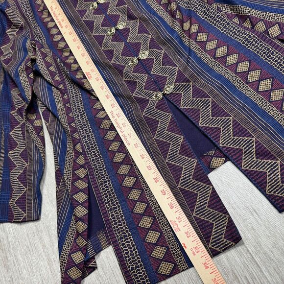 Vintage R&M Richards By Karen Kwong Clasp Closure Tunic Sz 18 Long Sleeve Top - Picture 6 of 9